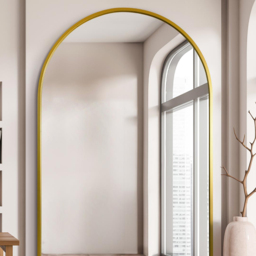 The Arcus Gold Arched Metal Leaner Wall Mirror 190 x 120cm - MirrorOutlet - Wilko - thumbnail 6