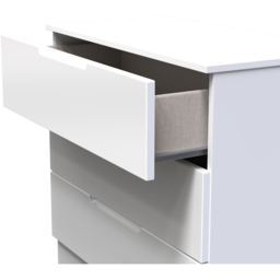 Crowndale Milan 3 Drawer White Gloss Chest of Drawers Ready Assembled - White Gloss & White - Wilko - thumbnail 7