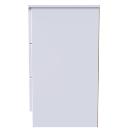 Crowndale Milan 3 Drawer White Gloss Chest of Drawers Ready Assembled - White Gloss & White - Wilko - thumbnail 4