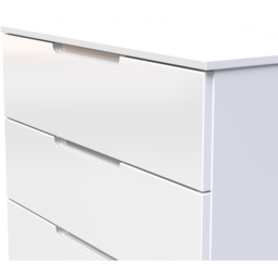 Crowndale Milan 3 Drawer White Gloss Chest of Drawers Ready Assembled - White Gloss & White - Wilko - thumbnail 6