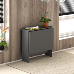 Decortie Artemio Modern Multipurpose Foldable Dining Table Anthracite - Size: 4 Seater - Black - Wilko - thumbnail 5