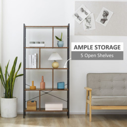 Portland 4 Shelf Rustic Brown Bookcase - Wilko - thumbnail 6