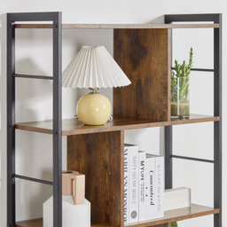 Portland 4 Shelf Rustic Brown Bookcase - Wilko - thumbnail 4