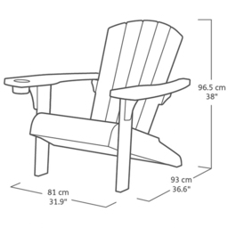 Keter Set of 2 Teal Adirondack Chair - Wilko - thumbnail 7