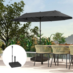 Outsunny Black Fillable Parasol Base with Wheels - Size: 100 x 60 x 60cm - Wilko - thumbnail 4
