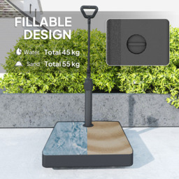 Outsunny Black Fillable Parasol Base with Wheels - Size: 100 x 60 x 60cm - Wilko - thumbnail 6