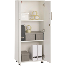 MMT Furniture Designs 2 Door White Lockable Tall Filing Cabinet - Size: 125 x 55 x 35cm - Wilko - thumbnail 7