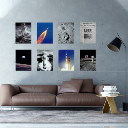 Wee Blue Coo Apollo 11 50th Anniversary Saturn V Rocket Moon Landing Wall Art Print 30 x 41cm 8 Pack - Size: 40.5 x 30.5 x 0.3cm - Multi - Wilko - thumbnail 3