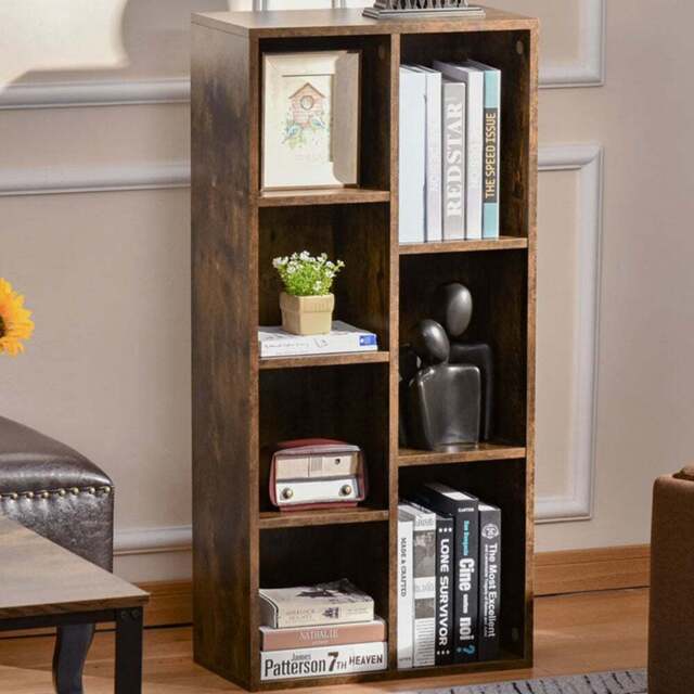 Portland 7 Shelf Brown Industrial Freestanding Bookshelf - Wilko - image 1