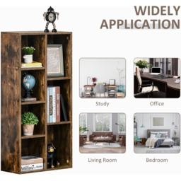 Portland 7 Shelf Brown Industrial Freestanding Bookshelf - Wilko - thumbnail 7