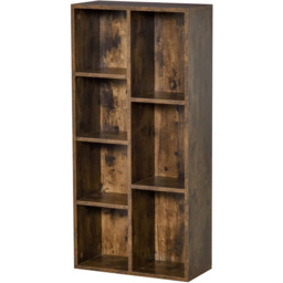 Portland 7 Shelf Brown Industrial Freestanding Bookshelf - Wilko - thumbnail 3