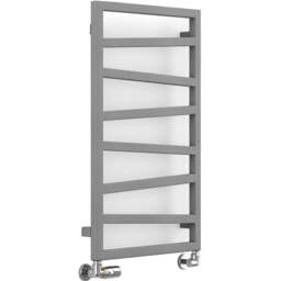 Terma Zig Zag Salt n Pepper Heated Towel Rail 835 x 500mm - Size: 83.5 x 50 x 7.2cm - Grey - Wilko