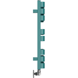 Terma Warp S Matt Teal Heated Towel Rail 1535 BTU 655 x 500mm - Size: 65.5 x 50 x 11.2cm - Blue - Wilko - thumbnail 5