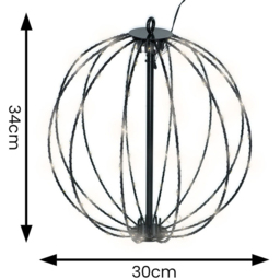 ValueLight Wire Frame Black Hanging Outdoor Solar Decorative Light - Size: 34 x 30 x 30cm - ValueLights - Wilko - thumbnail 6