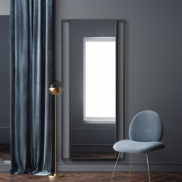 The Fenestra Black Metal Leaner Wall Mirror 200 x 90cm - MirrorOutlet - Wilko - thumbnail 3