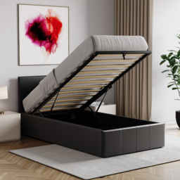 Vida Designs Lisbon Single Black Ottoman Faux Leather Bed Frame - Wilko - thumbnail 5