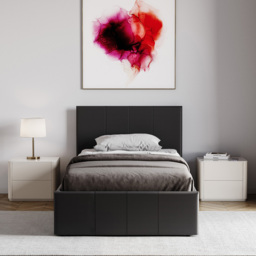 Vida Designs Lisbon Single Black Ottoman Faux Leather Bed Frame - Wilko - thumbnail 4