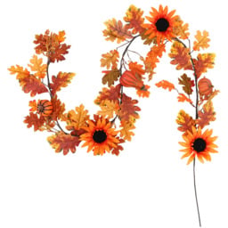 Living and Home LED Garland with Sunflower and Pumpkins 180cm - Size: 10 x 180 x 10cm - Orange - Wilko - thumbnail 5
