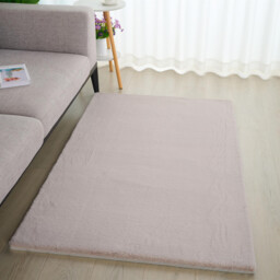 Lux Rabbit Faux Fur Rug - Taupe - Wilko - thumbnail 4