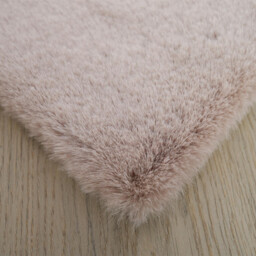Lux Rabbit Faux Fur Rug - Taupe - Wilko - thumbnail 3