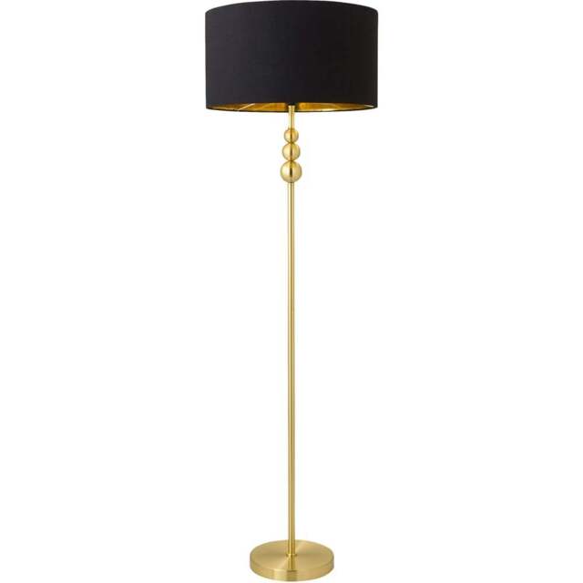ValueLights Marissa Black and Gold Shade Gold Ball LED Floor Lamp - Size: 145 x 45 x 45cm - Wilko - image 1
