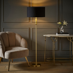 ValueLights Marissa Black and Gold Shade Gold Ball LED Floor Lamp - Size: 145 x 45 x 45cm - Wilko - thumbnail 3