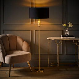 ValueLights Marissa Black and Gold Shade Gold Ball LED Floor Lamp - Size: 145 x 45 x 45cm - Wilko - thumbnail 7