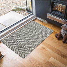 Desire Rugs Herringbone Silver Anti Slip Door Mat 50 x 80cm - Wilko - thumbnail 3