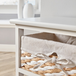 Home Source Norfolk 3 Basket Drawer White Storage Cabinet - Size: 60 x 27 x 37cm - Wilko - thumbnail 4