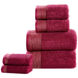 Rapport Home Mayfair Purple Ribbed Weave Cotton Face Cloth - Size: 0.1 x 30 x 30cm - Wilko - thumbnail 1