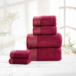 Rapport Home Mayfair Purple Ribbed Weave Cotton Face Cloth - Size: 0.1 x 30 x 30cm - Wilko - thumbnail 3