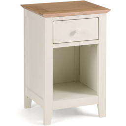 Julian Bowen Salerno Shaker Single Drawer Ivory and Oak Bedside Table - Wood - Wilko - thumbnail 3