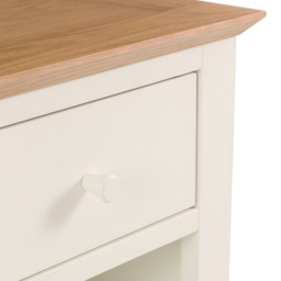 Julian Bowen Salerno Shaker Single Drawer Ivory and Oak Bedside Table - Wood - Wilko - thumbnail 4