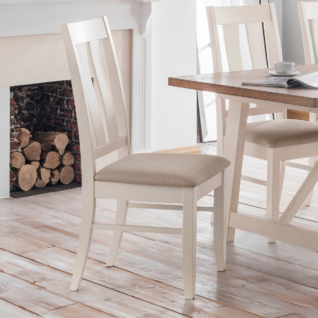Julian Bowen Pembroke Set of 2 Ivory Dining Chairs - Cream - Wilko - image 1