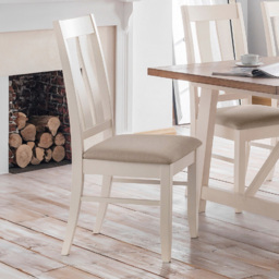 Julian Bowen Pembroke Set of 2 Ivory Dining Chairs - Cream - Wilko - thumbnail 1