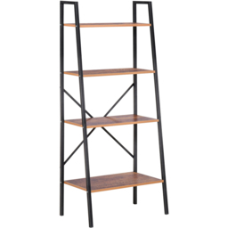 Portland 4 Shelf Vintage Black brown Ladder Bookcase - Wilko - thumbnail 3