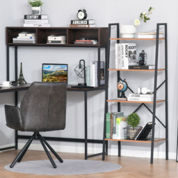 Portland 4 Shelf Vintage Black brown Ladder Bookcase - Wilko - thumbnail 7