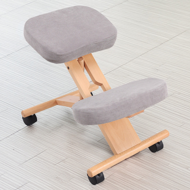 Costway Grey Wooden Orthopaedic Kneeling Chair - Wilko - image 1