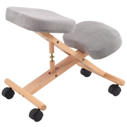 Costway Grey Wooden Orthopaedic Kneeling Chair - Wilko - thumbnail 6