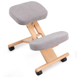 Costway Grey Wooden Orthopaedic Kneeling Chair - Wilko - thumbnail 3