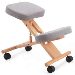 Costway Grey Wooden Orthopaedic Kneeling Chair - Wilko - thumbnail 4