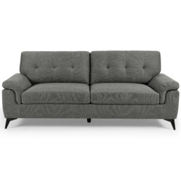 Home Detail Dylan 3 Seater Dark Grey Linen Sofa - Wilko - thumbnail 4