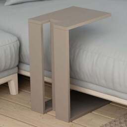 Decortie Muju Mocha Grey Modern C Shape Side Table - Size: 57 x 30 x 40cm - Wilko - thumbnail 1