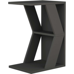 Decortie Naze 2 Shelf Anthracite Modern C Shaped Side Table - Size: 57 x 30 x 40cm - Black - Wilko - thumbnail 3