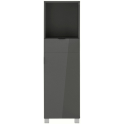 Loft24 Altas Single Door Single Drawer Grey Midi Cabinet - Size: 129 x 38 x 36cm - Wilko - thumbnail 4