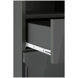 Loft24 Altas Single Door Single Drawer Grey Midi Cabinet - Size: 129 x 38 x 36cm - Wilko - thumbnail 7