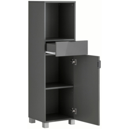 Loft24 Altas Single Door Single Drawer Grey Midi Cabinet - Size: 129 x 38 x 36cm - Wilko - thumbnail 5