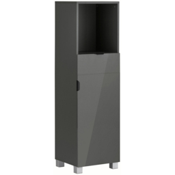 Loft24 Altas Single Door Single Drawer Grey Midi Cabinet - Size: 129 x 38 x 36cm - Wilko - thumbnail 3