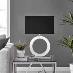Furniturebox Cleo Black Table Lamp - Size: 38 x 23 x 56cm - Wilko - thumbnail 3