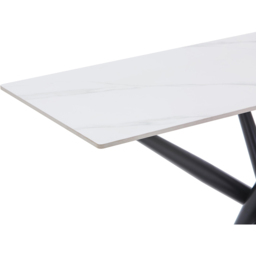 wilko Arlo White Wood Grain Ceramic Console Table - Size: 202 x 120 x 45cm - Shankar - thumbnail 7